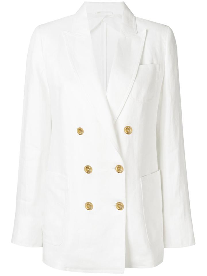 Max Mara Double-breasted Boxy Blazer - White