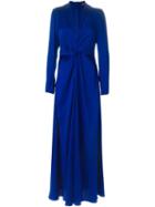 Lanvin Draped Evening Gown, Women's, Size: 36, Blue, Acetate/viscose