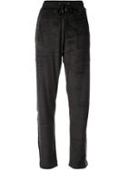 Roberto Cavalli Logo Stripe Drawstring Track Pants - Black