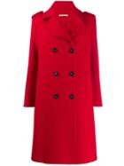 Massimo Alba Double-breasted Buttoned Coat - Red