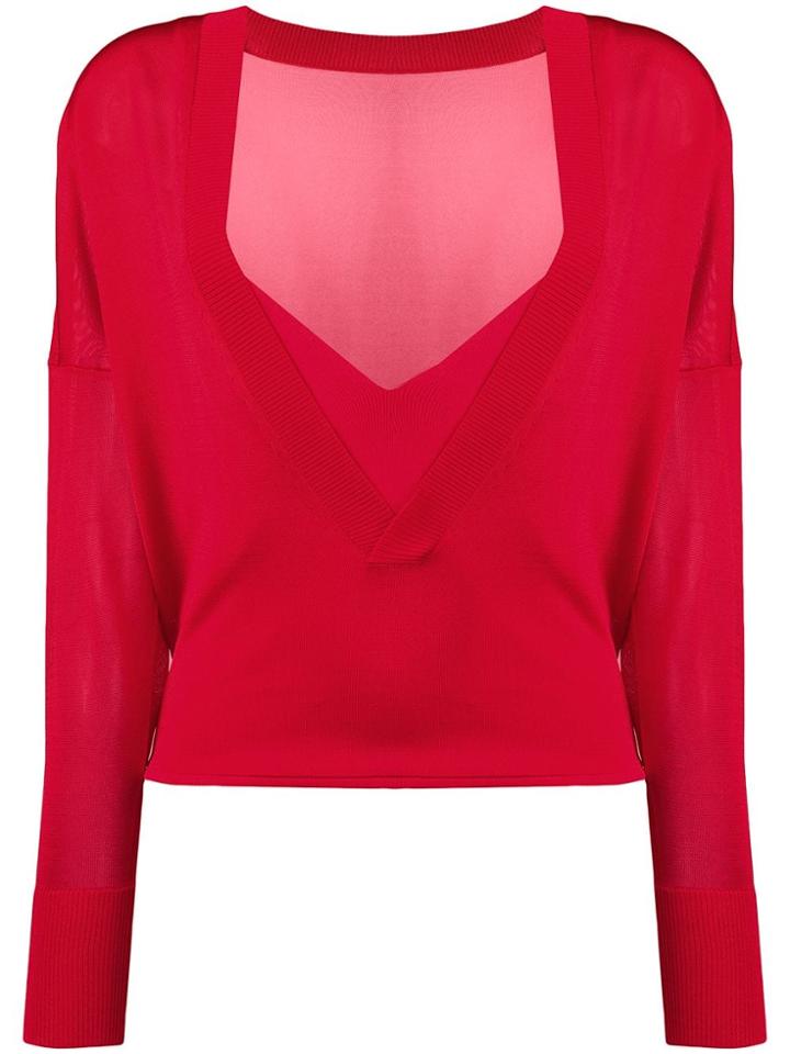 Dion Lee V-neck Top - Red