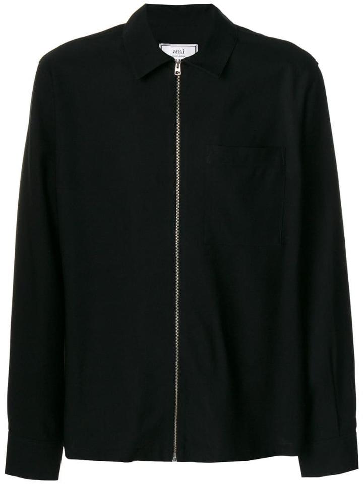 Ami Paris Zipped Over-shirt - Black