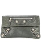 Balenciaga Vintage The Giant Envelope Clutch Hand Bag - Green
