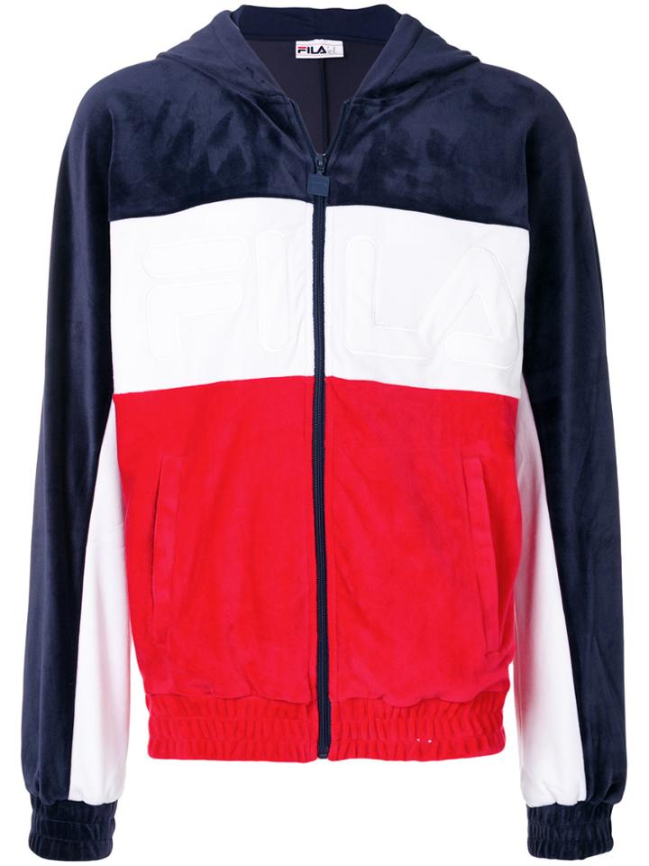 Fila Oscar Velour Hoodie - Blue