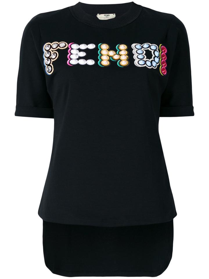 Fendi Logo Patch T-shirt - Black