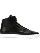 Versace Medusa Hi-top Sneakers, Men's, Size: 42, Black, Calf Leather/leather/rubber