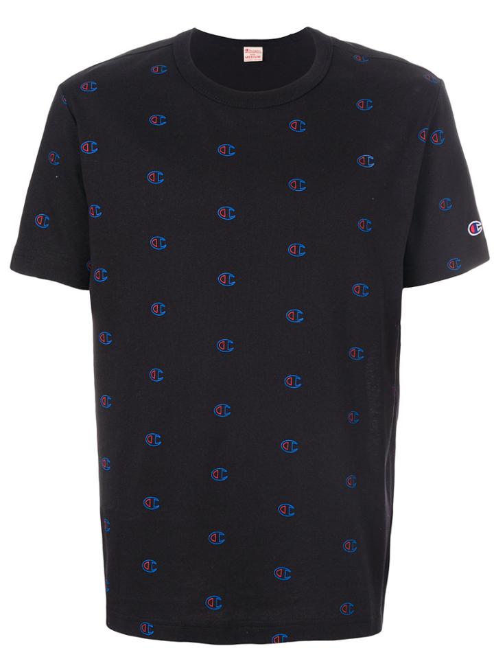 Champion Pattern Print T-shirt - Black