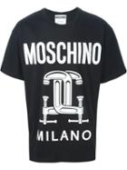 Moschino Logo Print T-shirt, Adult Unisex, Size: S, Black, Cotton