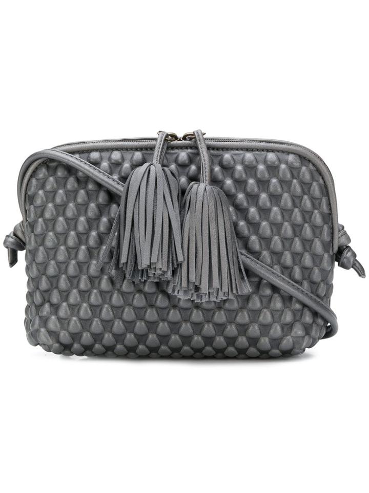 Tissa Fontaneda Textured Tassel Clutch Bag - Grey
