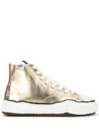 Maison Mihara Yasuhiro Hi-top Metallic Sneakers - Gold