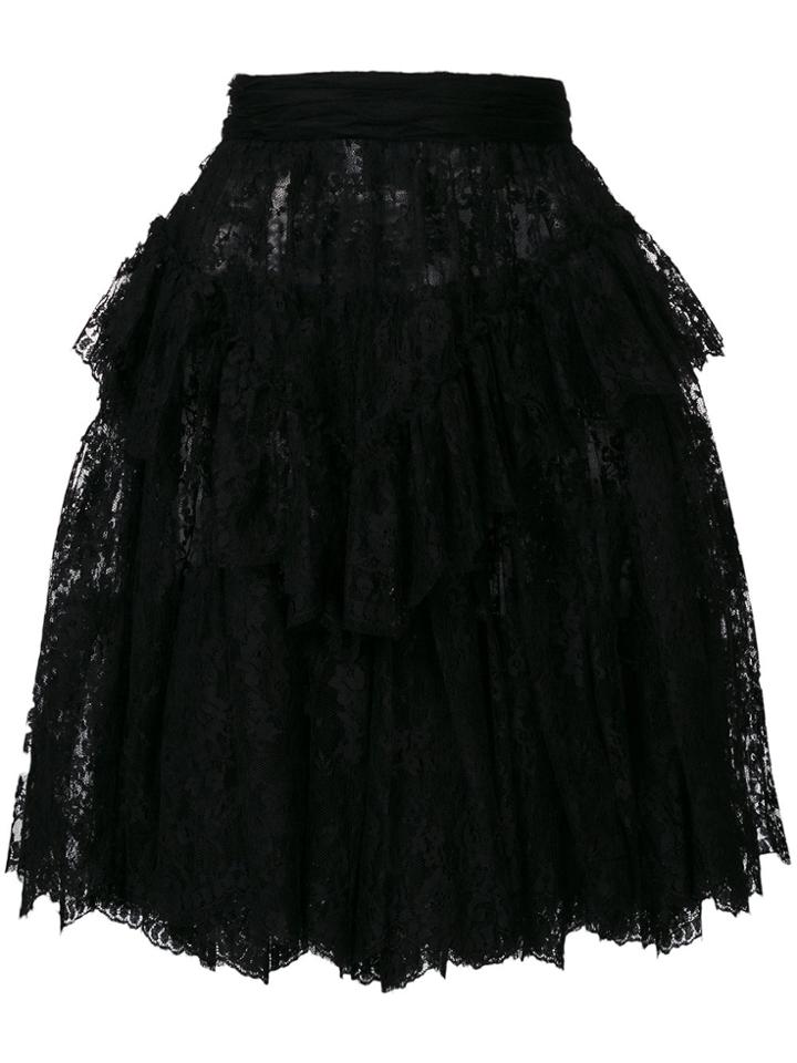 Dsquared2 Lace Midi Skirt - Black