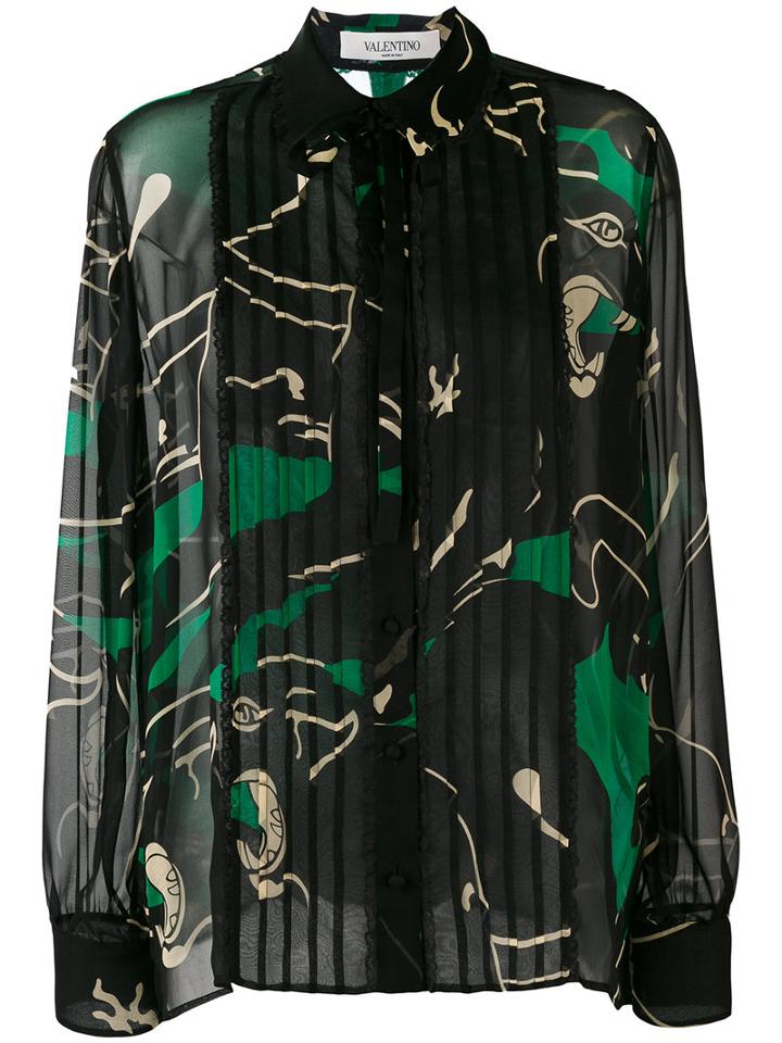 Valentino - Decorative Blouse - Women - Silk/cotton/polyamide - 42, Black, Silk/cotton/polyamide