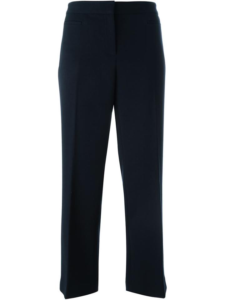 Michael Michael Kors Straight Fit Trousers, Women's, Size: 6, Blue, Polyester/viscose/spandex/elastane
