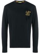 Versace Jeans Embroidered Logo Patch Top - Black