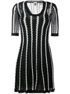 M Missoni - Stripe Panel Flared Dress - Women - Cotton/polyamide/polyester/metallic Fibre - 44, Black, Cotton/polyamide/polyester/metallic Fibre