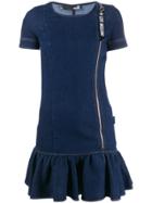 Love Moschino Short-sleeved Denim Dress - Blue