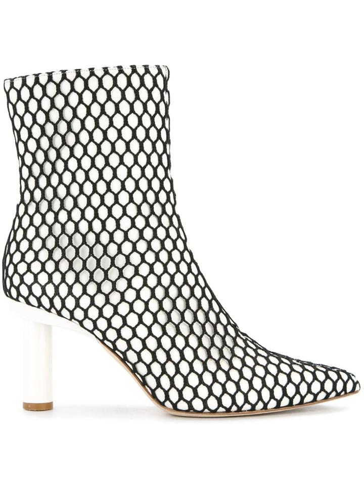 Tibi Mason Fishnet Boots - Black