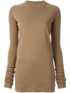 Rick Owens Drkshdw Slim-fit Longsleeved Knitted Blouse, Women's, Size: Small, Brown, Cotton