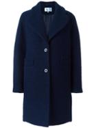 Carven Oversized Coat, Women's, Size: 40, Blue, Virgin Wool/polyester/acetate/viscose