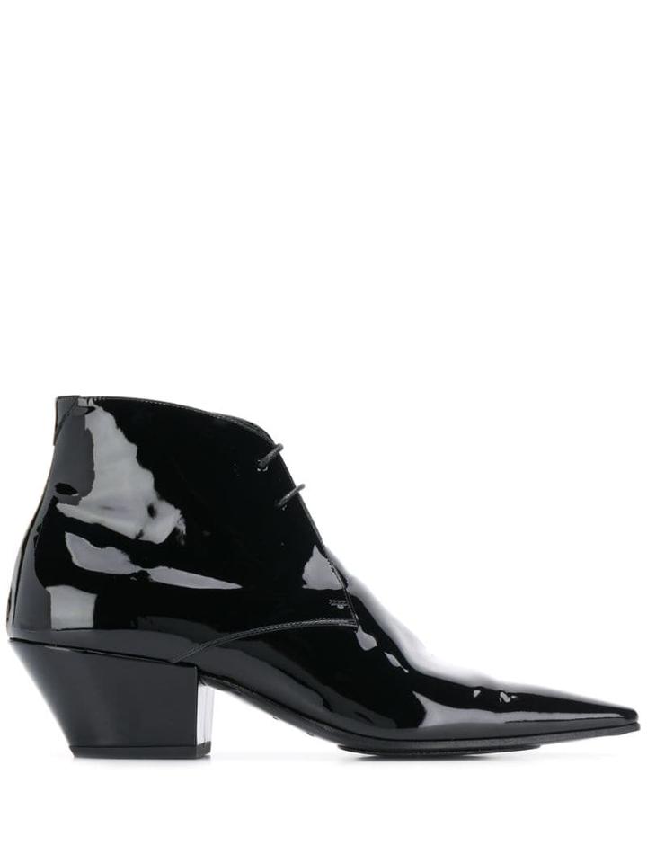 Saint Laurent Belle 45 Lace-up Boots - Black