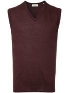 Cerruti 1881 Sleeveless Fitted Sweater - Red