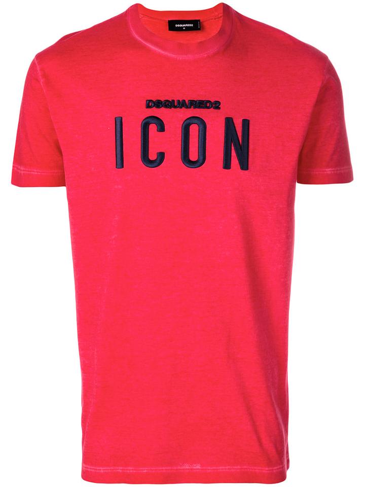 Dsquared2 - Icon Embroidered T-shirt - Men - Cotton - Xl, Red, Cotton