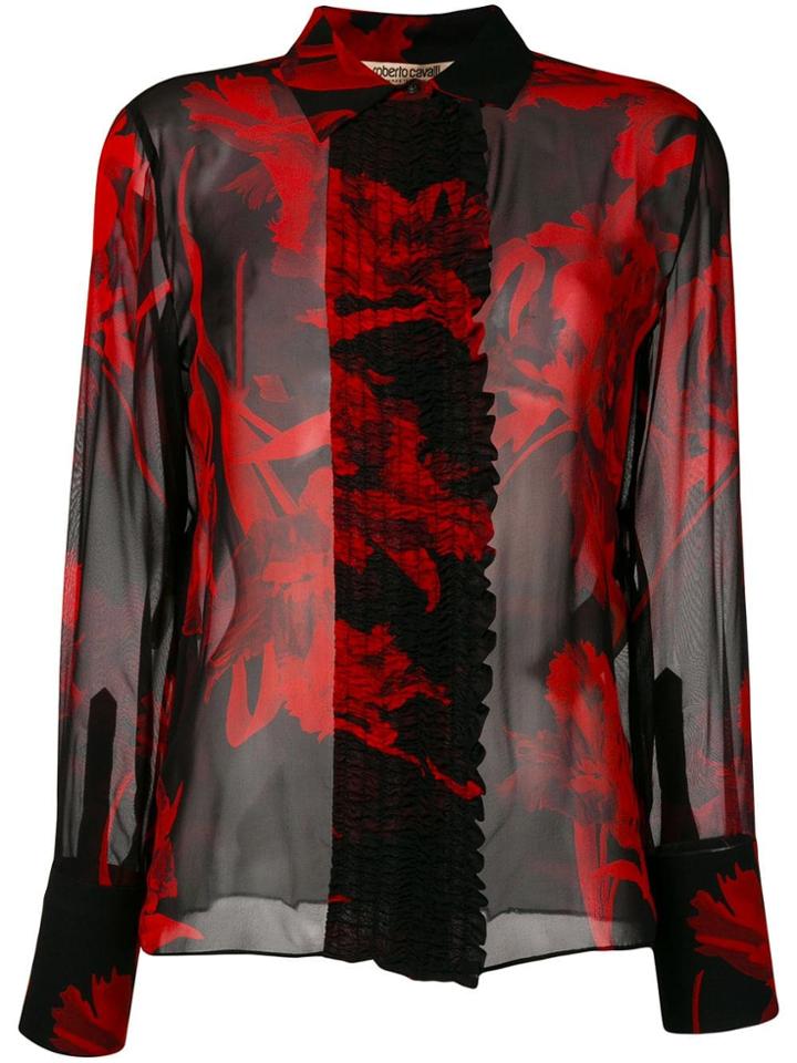 Roberto Cavalli Tullip Print Shirt - Black