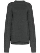 Y / Project Long Sleeve High Neck Wool Blend Jumper - Grey