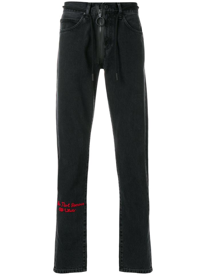 Off-white Five Pocket Embroidered Jeans - Black