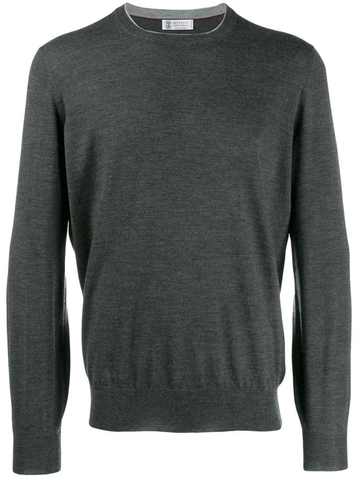 Brunello Cucinelli Patch-embellished Jumper - Grey