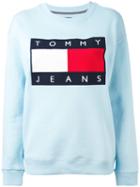 Tommy Jeans - Logo Patch Sweatshirt - Women - Cotton/polyester - Xs, Blue, Cotton/polyester