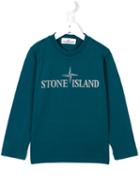Stone Island Kids Logo Print T-shirt, Boy's, Size: 10 Yrs, Blue