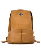 Mara Mac Leather Zip Backpack - Brown