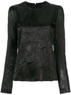 Maison Margiela Crease Effect Long Sleeve Blouse - Black