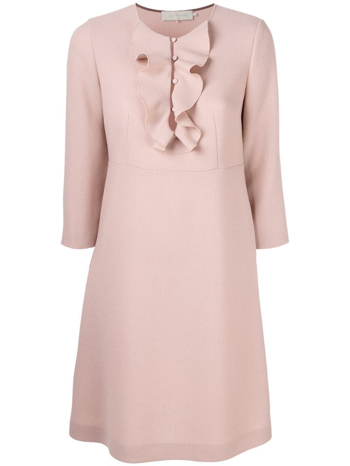 L'autre Chose Ruffle Neck Dress - Pink & Purple