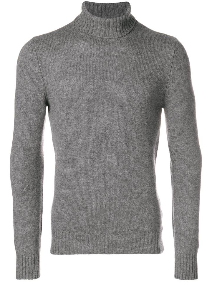 La Fileria For D'aniello Ribbed Turtle Neck Jumper - Grey