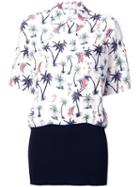 Bassike 'hawaiian' Contrast Polo Shirt, Women's, Size: 8, White, Silk/viscose