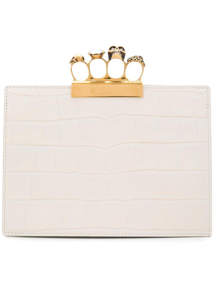 Alexander Mcqueen Embellished Ring Clutch Bag - Nude & Neutrals