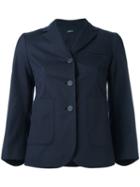 Jil Sander Navy Button Up Blazer, Women's, Size: 40, Blue, Cotton/spandex/elastane/polyester/rayon