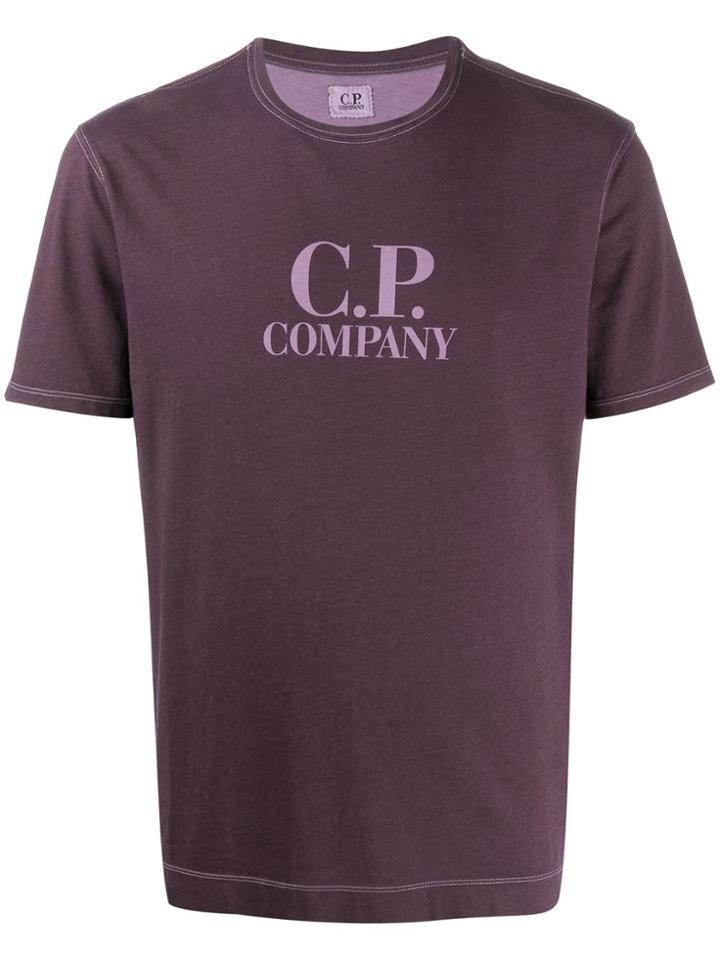 Cp Company Central Chest Logo Tee - Purple