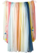 Chloé 'rainbow' Striped Off-the-shoulder Dress, Women's, Size: 40, Silk