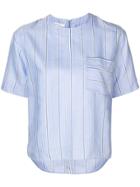 Cédric Charlier Striped Short-sleeve Blouse - Blue