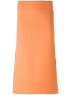 Rochas Straight Skirt, Women's, Size: 40, Yellow/orange, Virgin Wool/angora