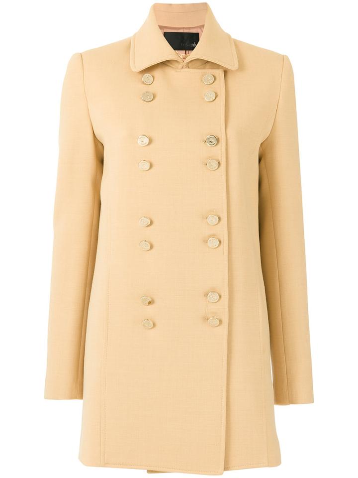 Talie Nk Double Breasted Coat, Women's, Size: 36, Yellow/orange, Polyester/spandex/elastane/viscose