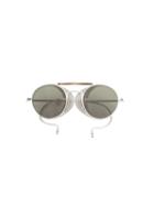Thom Browne - Round Frame Sunglasses - Unisex - Acetate/silver/glass - One Size, Grey, Acetate/silver/glass