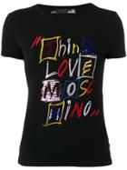 Love Moschino Embroidered Logo T-shirt - Black