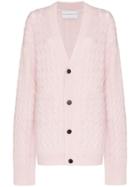 Matthew Adams Dolan Knitted Cable Knit Cardigan - Pink