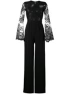 Zuhair Murad - Lace-panelled Jumpsuit - Women - Silk - 42, Black, Silk