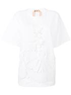 No21 Embellished Lace Detail T-shirt, Women's, Size: 42, White, Cotton/acetate/silk