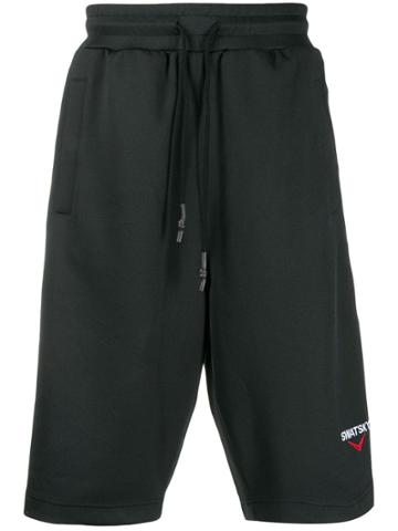 Swatsky Logo Drawstring Track Shorts - Black